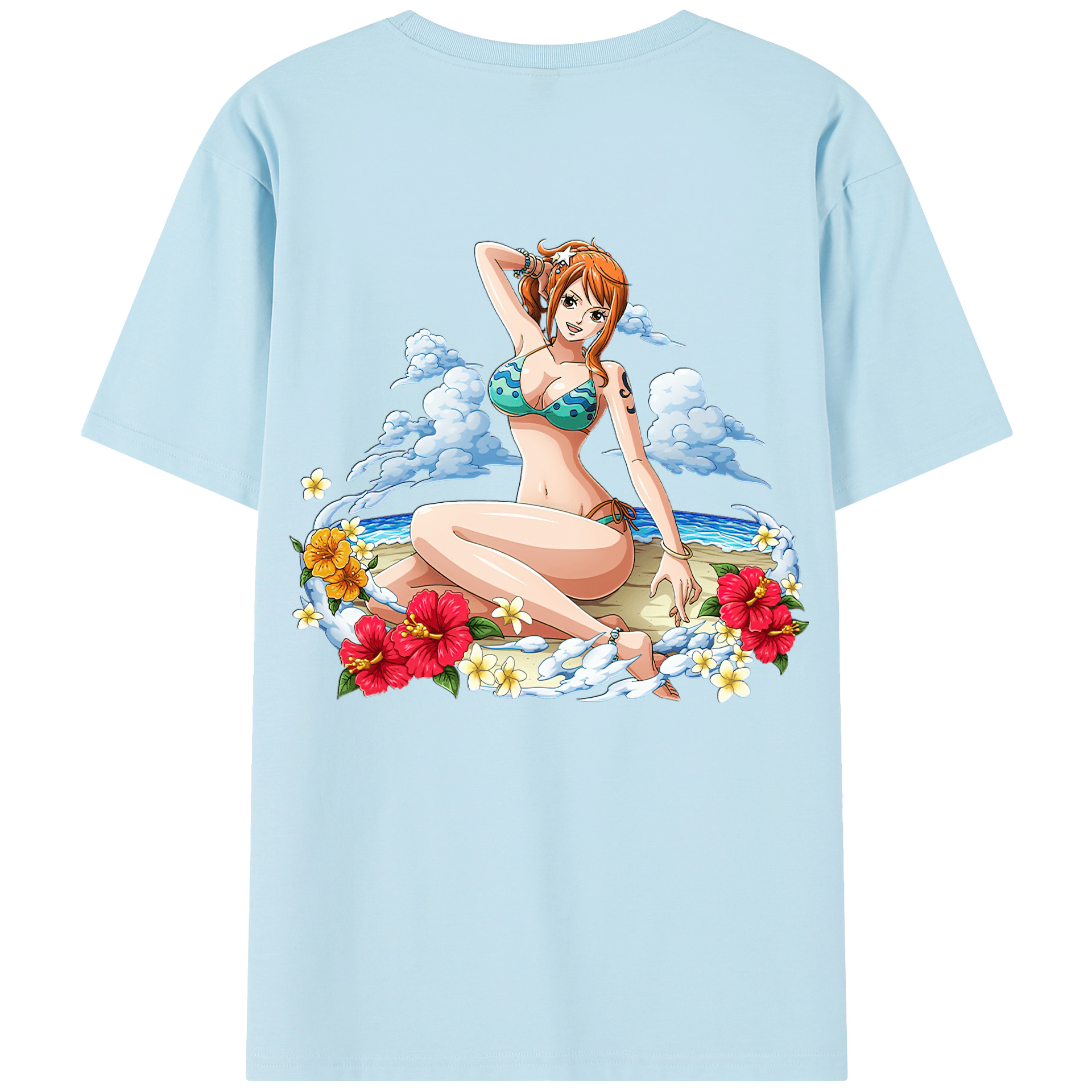 ワンピース ナミ ONE PIECE Nami 綿100％半袖Tシャツ（背面プリント）